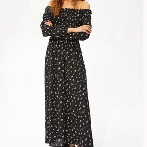 H&M Black Floral Long Sleeve Dress